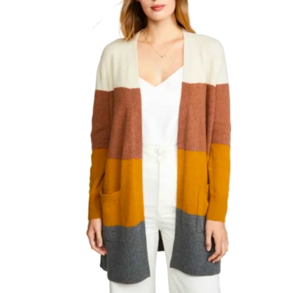 Madewell Kent Colorblock Long Cardigan Sweater Size M